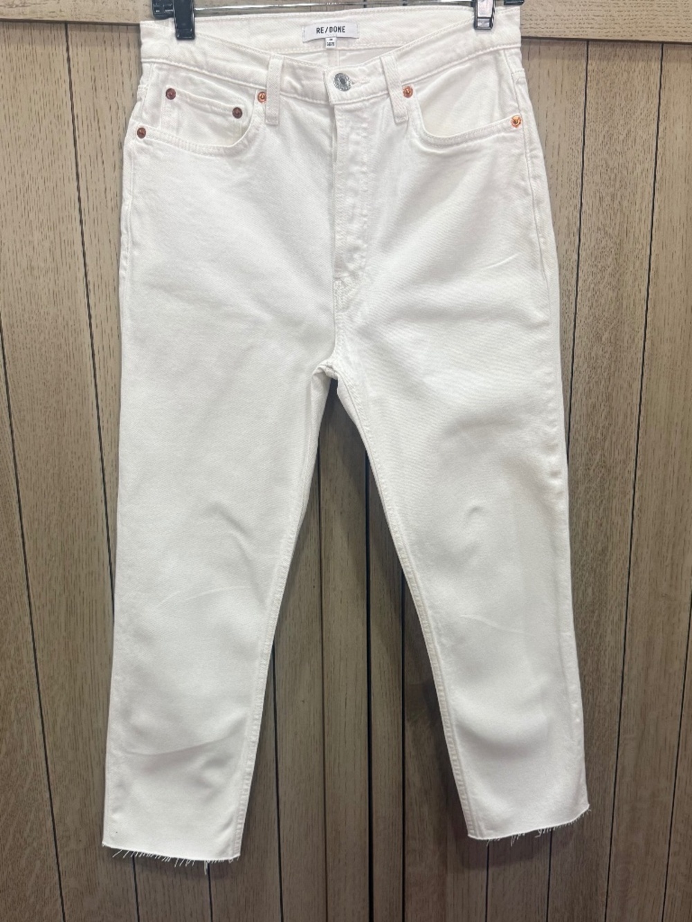 RE/DONE 90s High-Rise Ankle Crop Jeans Vintage White, Size 28, new,never worn